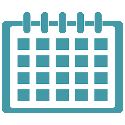 Teal flip calendar icon