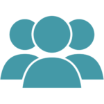 caregiver coaching teal icon with three people